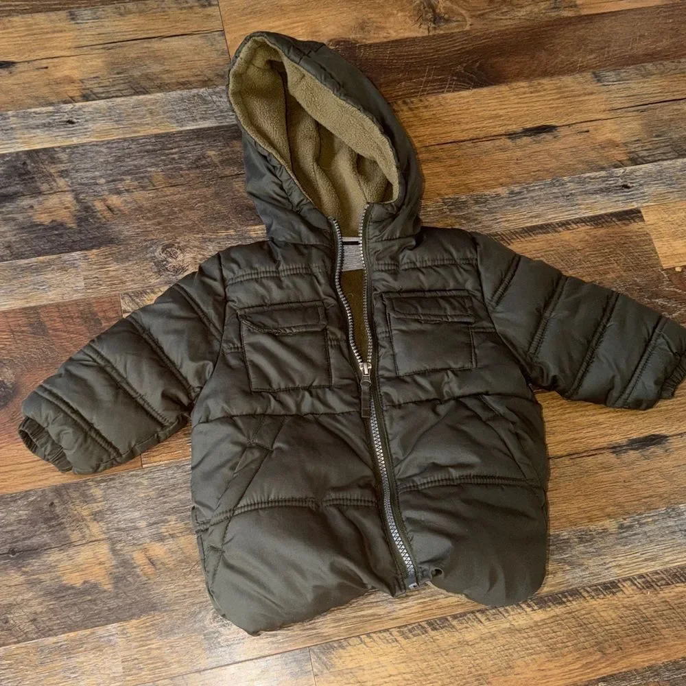 Tahari Olive Green Winter Jacket Puffer